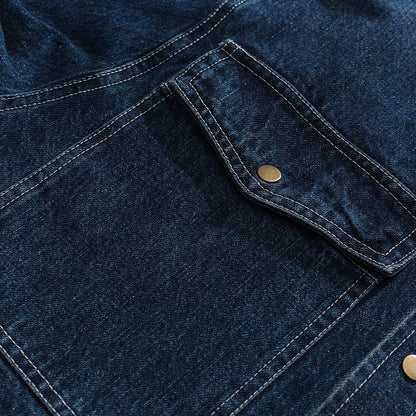 Vintage Men's Spring And Autumn New Washed Distressed Denim Shirt Jacket Loose Casual Long-Sleeved Coat Jacket Street King Limited