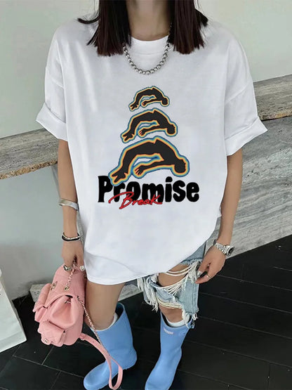 Y2k Europe America Hip hop Anime Cartoon Alphabet Printed Oversized T-Shirt Mens and Womens Retro Casual Short Sleeved 2000s tee Street King Limited