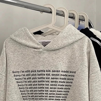 Oversized Flame Graphic Hoodie for Men