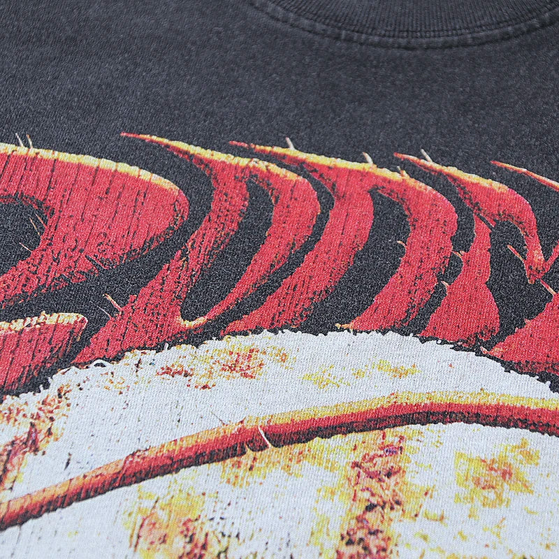 Vintage Retro High-Street Rodman Portrait Print Cotton Hip-Pop Casual Tops T-Shirt Street King Limited