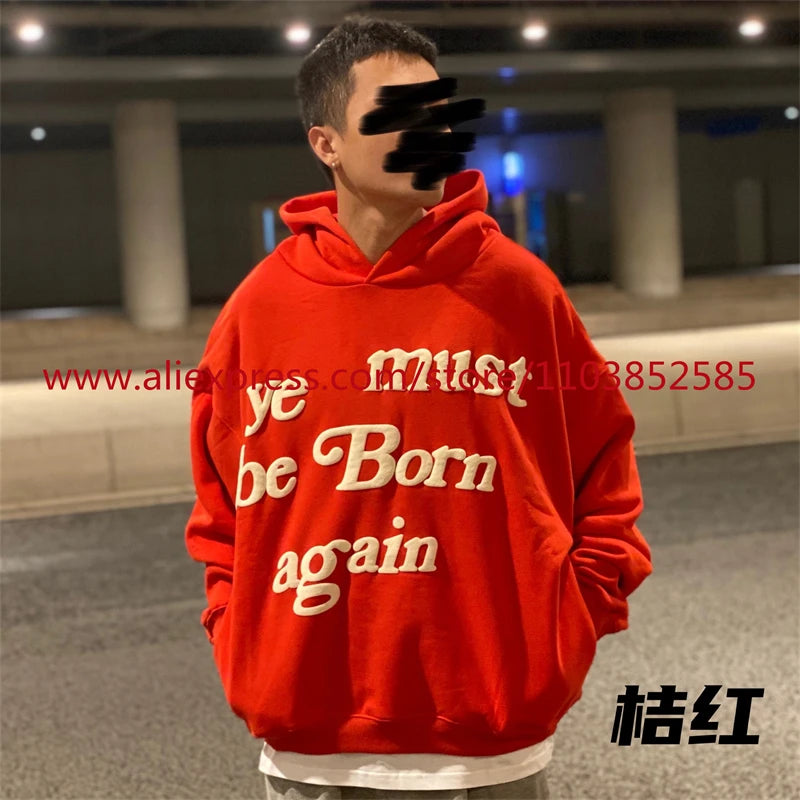 Autumn Winter New 2024 Vintage American Long sleeved Hoodie Men's Heavyweight Letter Embroidered Print High Street Tops Oversize Street King Limited