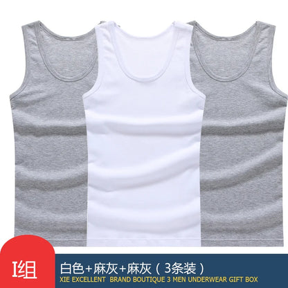 Hot Sale 3pcs / 100% Cotton Mens Sleeveless Tank Top Solid Muscle Vest Undershirts O-neck Gymclothing Tees Whorl Tops Street King Limited