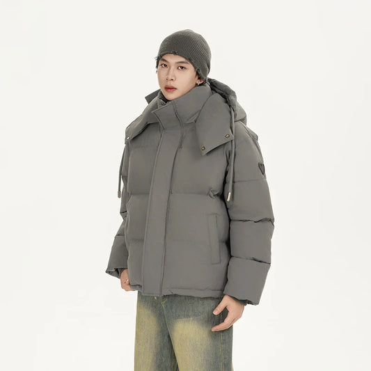 men women winter fashion loose casual cotton padded hooded parkas jacket campus boy gril thicken warm snow coat outerwear relaxed fit trousers