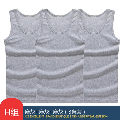 Hot Sale 3pcs / 100% Cotton Mens Sleeveless Tank Top Solid Muscle Vest Undershirts O-neck Gymclothing Tees Whorl Tops Street King Limited