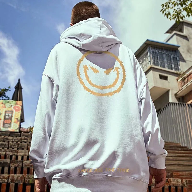 Autumn Smile Print graphic hoodies Harajuku Fashion Casual Cool Hoody Men Streetwear Funny Hoodie Couples Hip Hop y2k Clothes Street King Limited