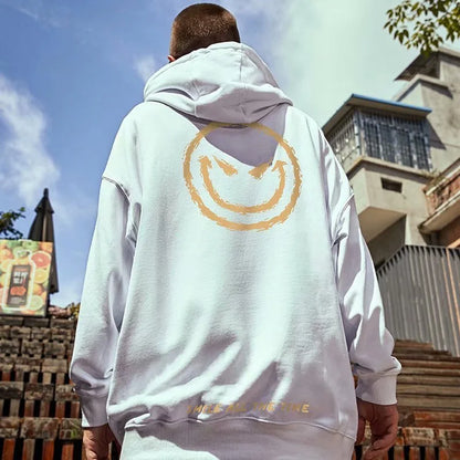 Autumn Smile Print graphic hoodies Harajuku Fashion Casual Cool Hoody Men Streetwear Funny Hoodie Couples Hip Hop y2k Clothes Street King Limited