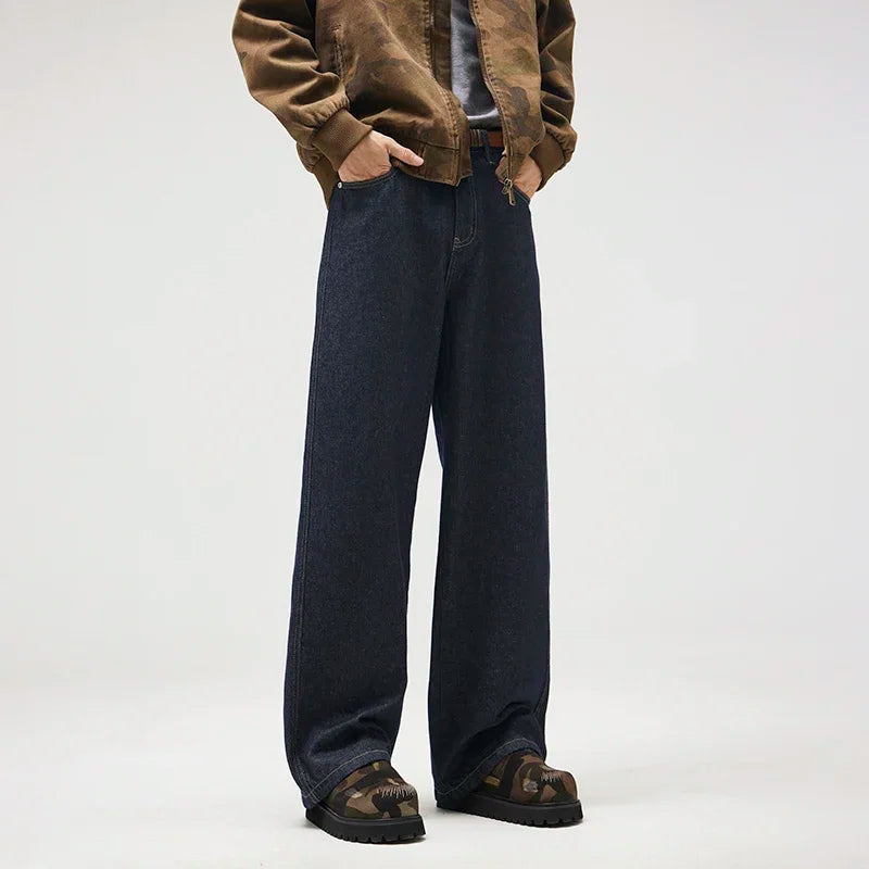 classic primary color jeans mens loose casual straight cleanfit fashion denim jeans pants man streetwear jeans trousers urban skinny jeans