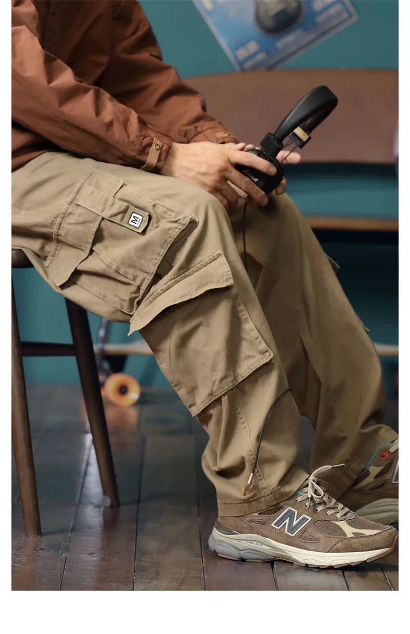 american vintage baggy cargo pants men outdoor sport military tactical sweatpants y2k straight multi pocket overalls trousers unique joggers style 462