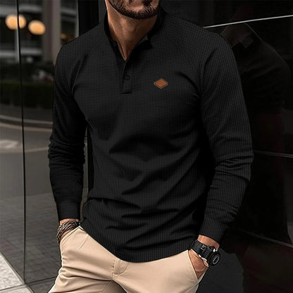 Streetwear New Vintage Waffle Mens Henry Shirt With Button Down Crew Neck And Lon 2024 New Vintage Waffle Mens Henry Shirt With Button Down Crew Neck And Long Sleeves Fashion Sweater Jacket With Graphic Design For Men