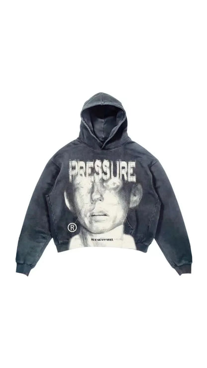 American street lettering portrait printed wash hoodie Men Winter y2k Goth Harajuku couple fashion casual oversized sweatshirt Street King Limited