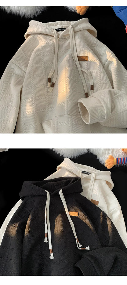 Korean Solid Color Hoodie Men's Autumn Loose Hooded Sweatshirt Fashion Brand Hoodies Harajuku Male Pullovers Street King Limited