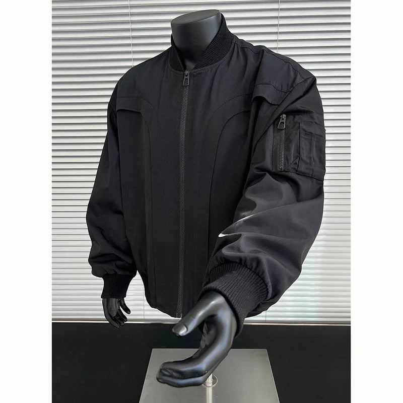 spring autumn cleanfit bomber jacket men streetwear fashion loose casual hip hop short cargo motorcycle jacket women coat unique cargo style 463