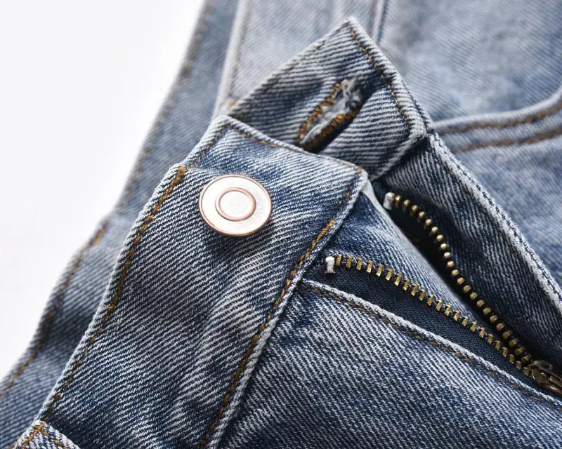 fashion loose streetwear denim jeans new casual wide legs straight jean pants hip hop tassel joggers baggy jeans men clothing unique joggers style 4906