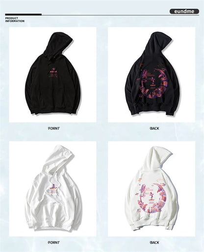 High Street Graffiti Graphic Hoodie Mens Loose Fleece Hoodies Harajuku Hip Hop Oversize Casual Hooded Sweatshirts Y2K Clothes Street King Limited