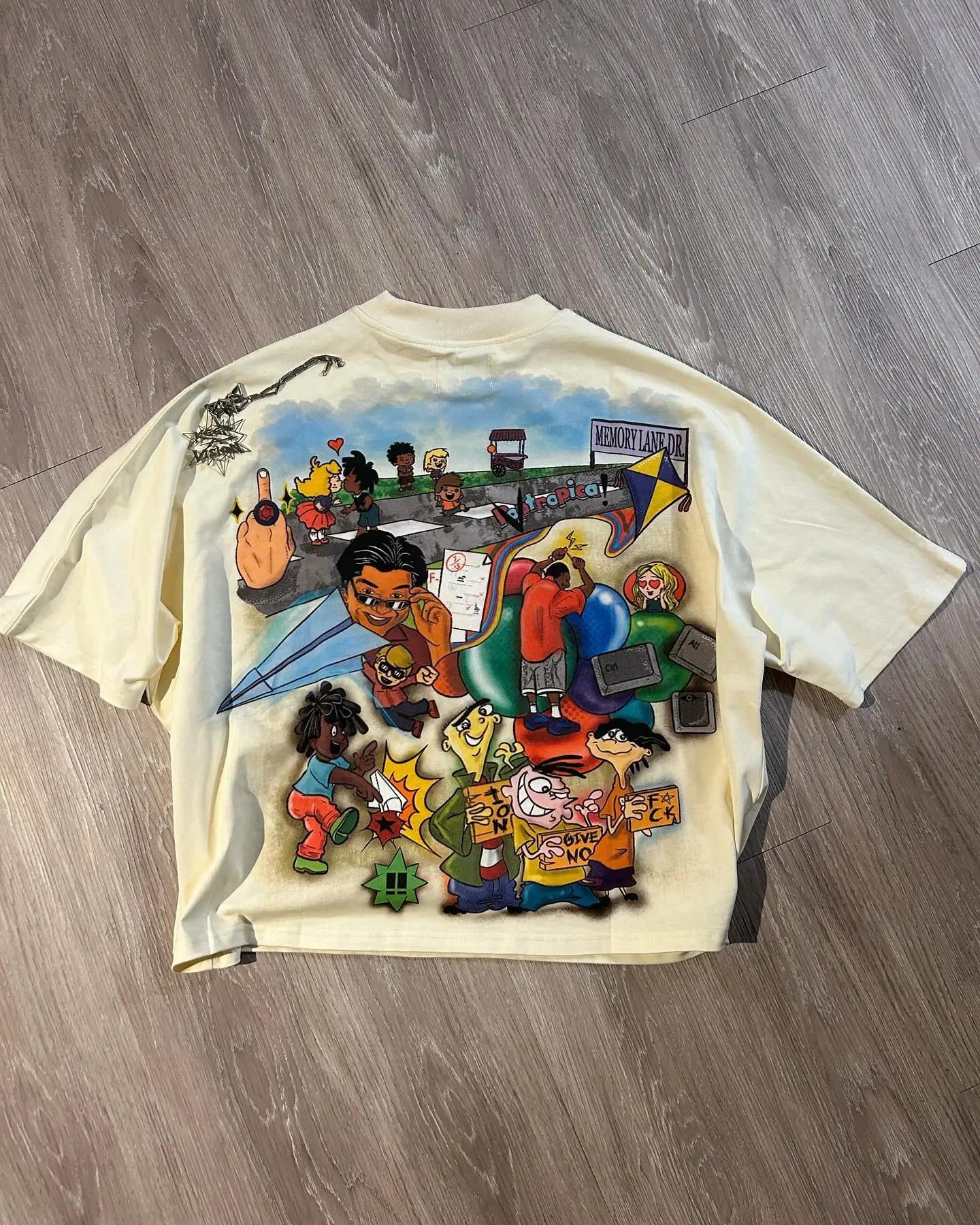 Retro Gothic Cartoon Pattern Oversized T-shirt Women's Spring and Autumn 2024 New Fashion Rock Harajuku Loose Casual y2k Top Street King Limited