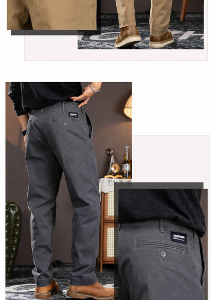 men american retro handsome loose casual business pure cotton pants japanese amikaji fashion straight cargo pant trouser unique cargo style 2402