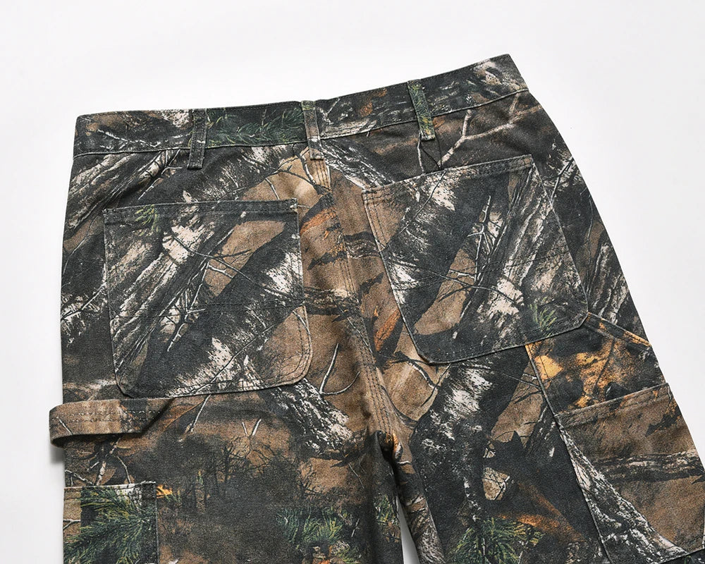 y2k streetwear vintage pantalones hombre trees camouflage jeans cargos for men patchwork straight baggy casual denim trousers 1 unique cargo style 4622