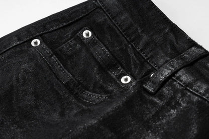 hi street flared jeans men broken patchwork denim pants streetwear harajuku luxury designer black jeans trousers male unique jeans style 469