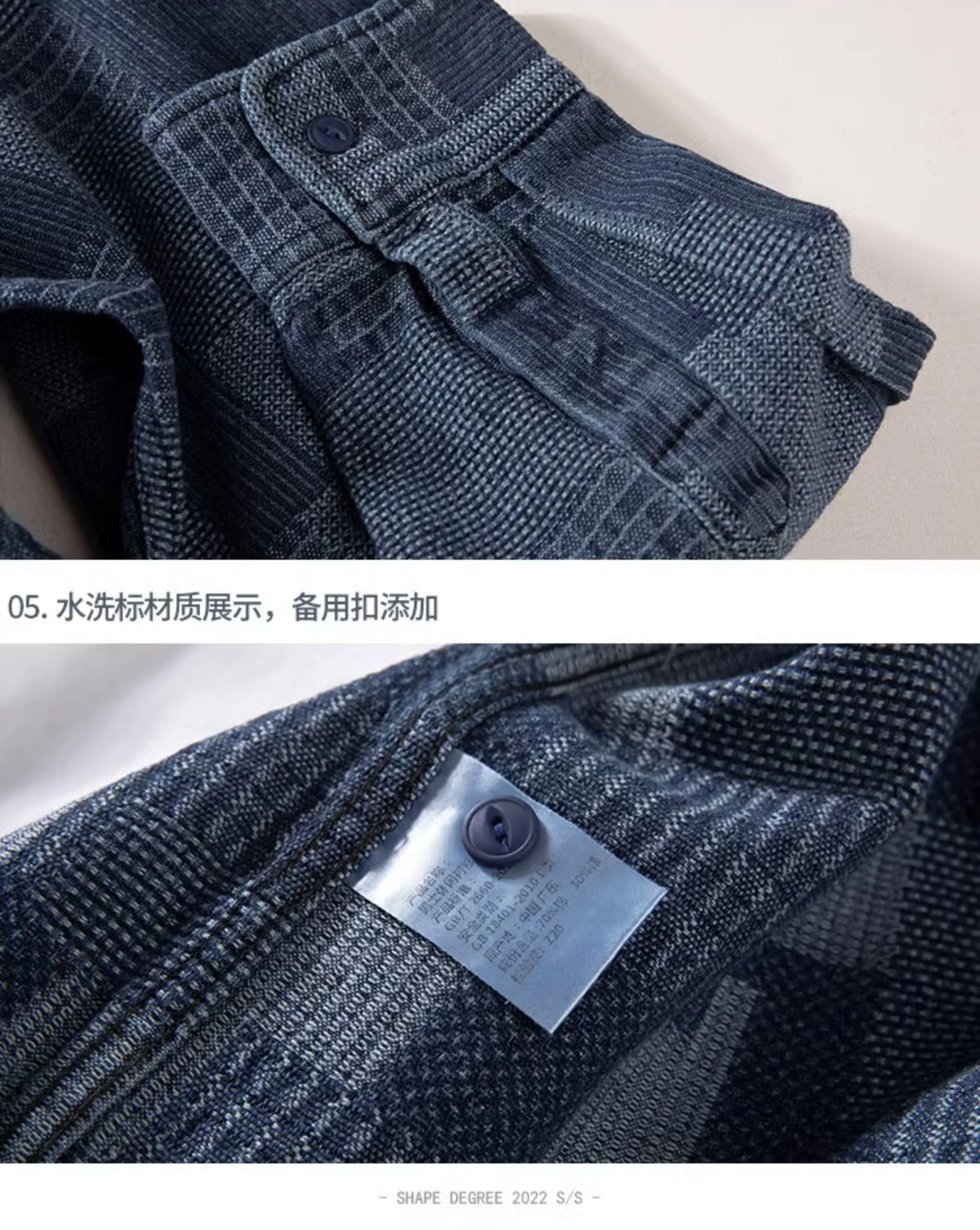 Heavy Denim Shirt Men's Long Sleeve Loose Japanese Retro Washed Distressed Shirt Men's Top Plaid Thickened Jacket Street King Limited