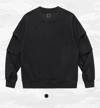 2025 New Patchwork Crewneck Sweatshirt Men's Embroidered Design Long Sleeve Sudaderas Para Hombres High Street Y2K Tracksuit Street King Limited