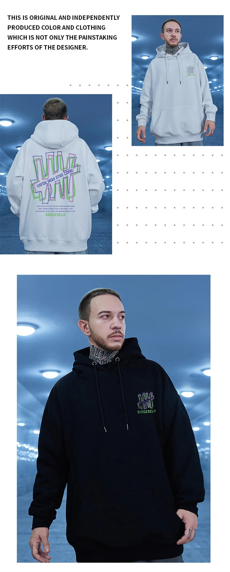 Retro Graffiti Letter Print Letter Pullover Hoodies Men's Streetwear Oversized Fleece Hooded Sweatshirts Casual Y2K Hoodie Street King Limited