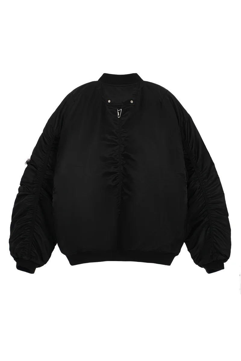 undermycar 2023 new high street fashion brand high quality multi pocket flight jacket cotton coat black unique default style 3624