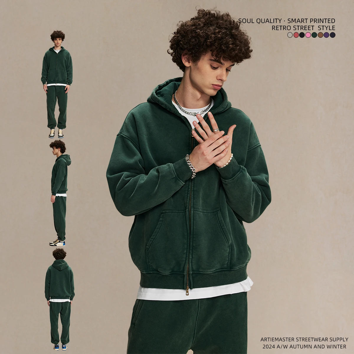 Batik fleece zippered hoodie Street King Limited