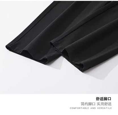 mens trend streetwear fashion loose casual plus size straight wide leg suit pant office man commute work pants trousers unique default style 2089