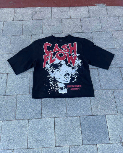 Y2K American high street clothing printed oversized T-shirt men's 2023 new loose casual versatile round neck T-shirt men's Street King Limited