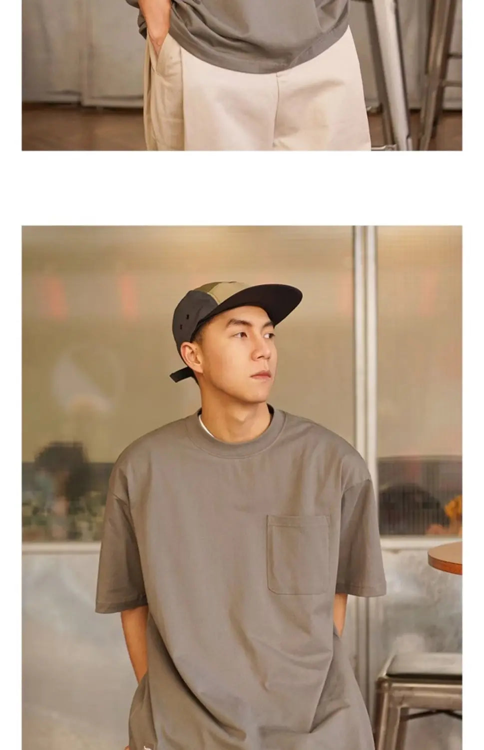 Korean trendy printed graphic T shirt street basic men y2k solid color simple personality pocket retro oversized T shirt Street King Limited