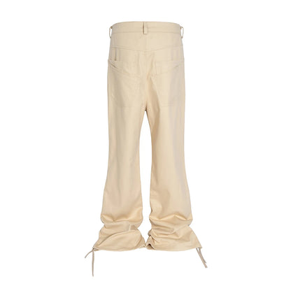 streetwear solid color pockets baggy cargo pants mens straight loose casual boot cut ropa hombre oversized flare trousers combat utility trousers