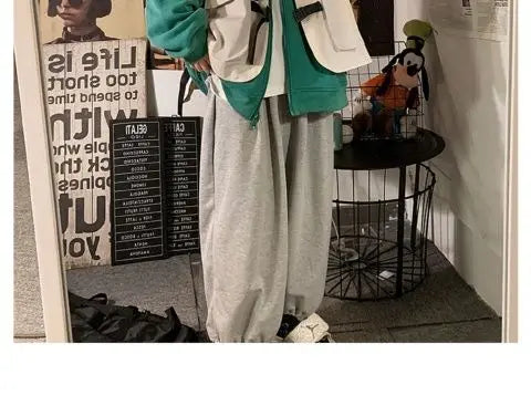 Fake two-piece coat men's ins, trendy Japanese functional workwear hooded jacket, autumn European and American retro trend tops Street King Limited