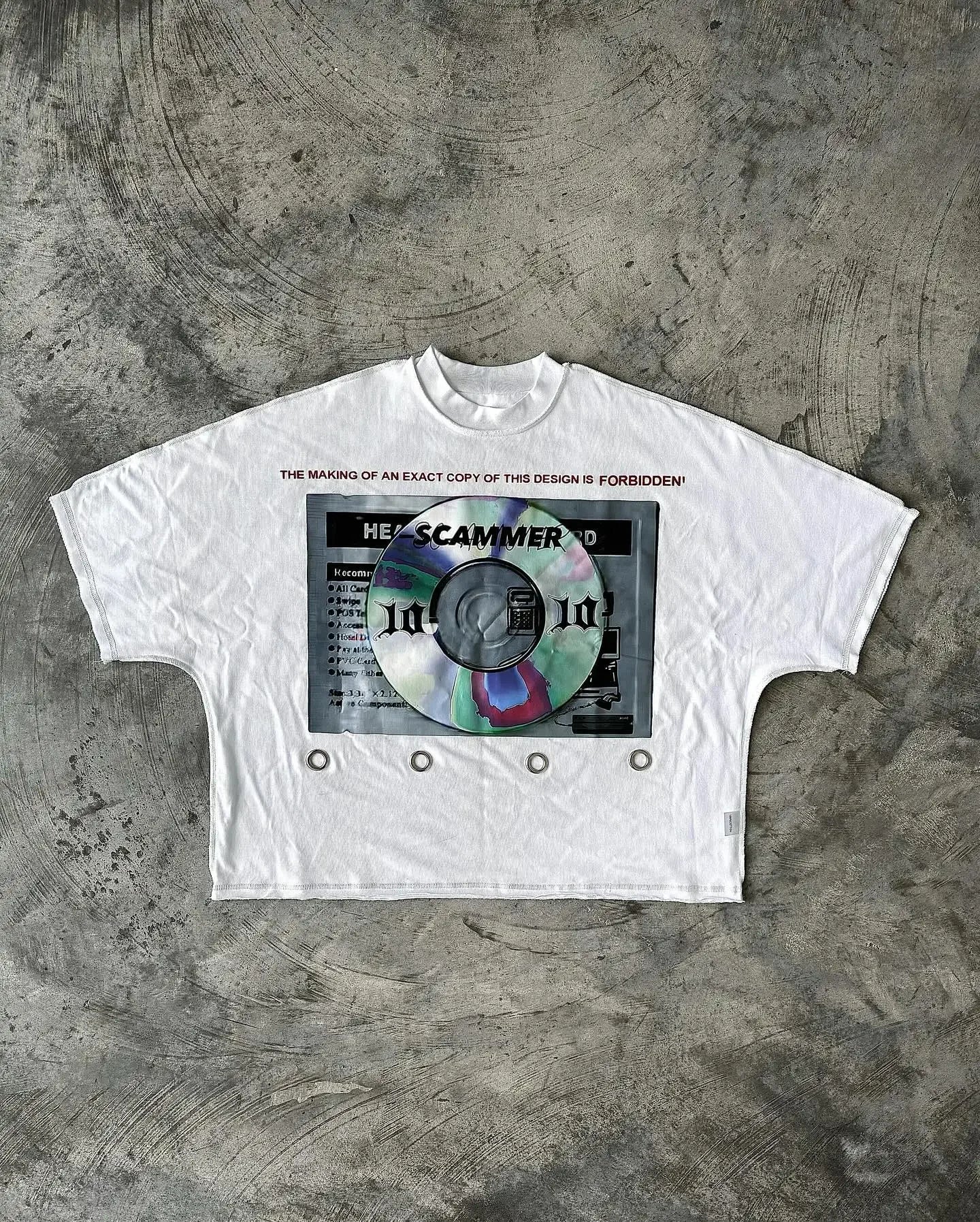 American fashion CD printed pattern oversized T-shirt women's Y2K casual loose and versatile pullover short sleeved shirt Street King Limited