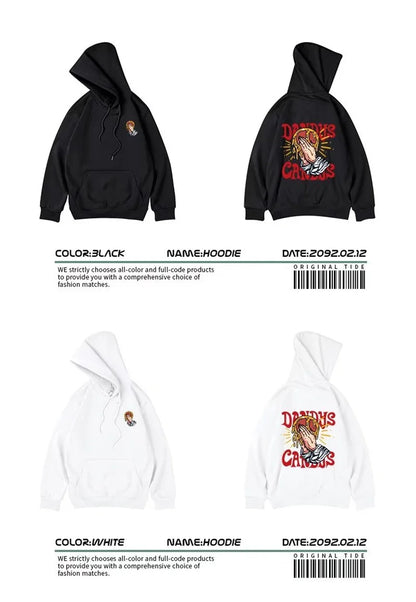 Goth Funny Finger Crossed Graphic Print Men Hoodies Casual Y2K Streetwear Sweatshirts Vintage Hip Hop Fashion Baggy Hoodie Street King Limited