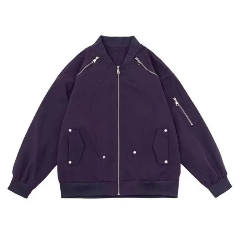2024 spring american pilot jacket mens multi pocket trendy street loose bomber cardigan couple fashion zipper baseball coats unique default style 2800