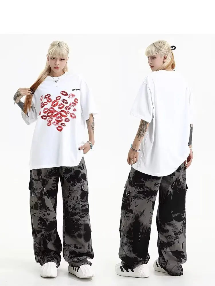 Y2K American Retro Sweatpants Design Stripes Loose Hip-hop Casual Versatile Trousers Casual Sports Style Pants man Sweatpant Street King Limited