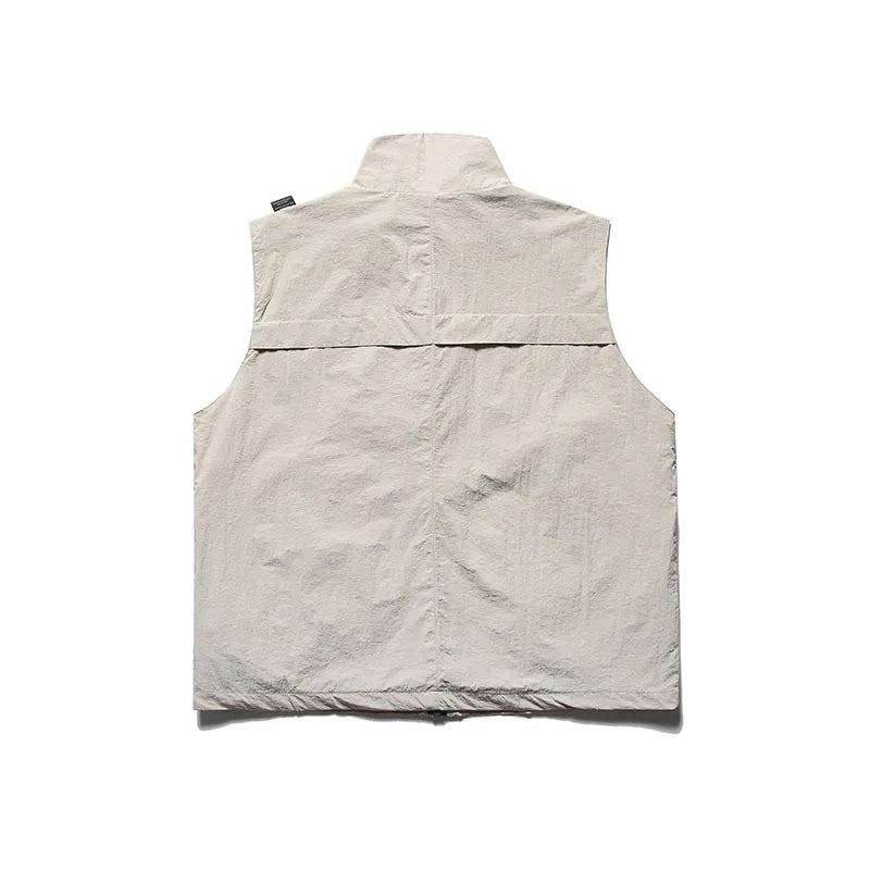 summer men fishing travel photo hiking vest waistcoat outdoor leisure solid color vest khaki black casual sleeveless jacket urban fashion pants