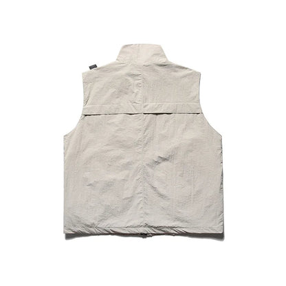summer men fishing travel photo hiking vest waistcoat outdoor leisure solid color vest khaki black casual sleeveless jacket urban fashion pants