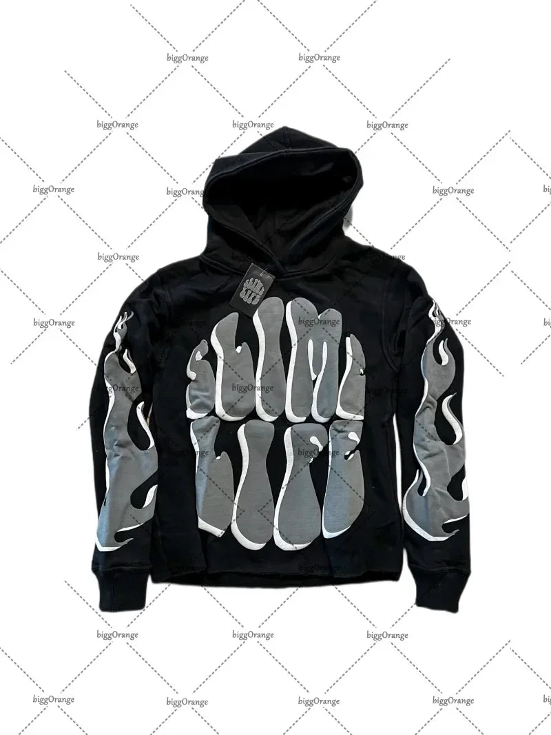 American Trendy Alphabet Oversize Hoodie Men's Y2K2023 High Street Clothing Fashion Loose and Versatile Pullover Sweatshirt Men Street King Limited