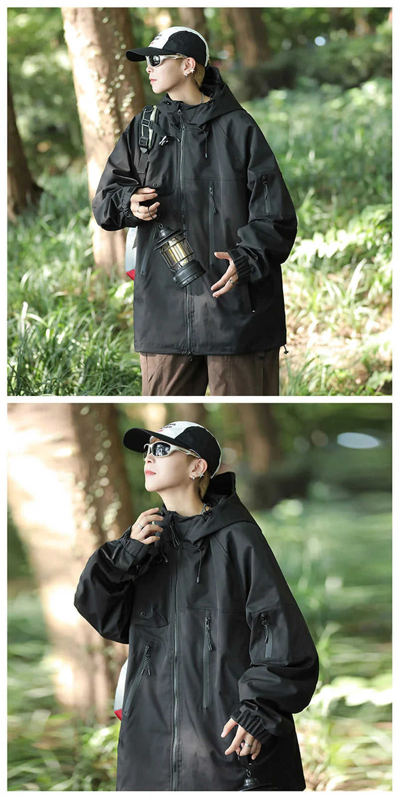 mens vintage waterproof outdoor functional jacket windbreaker camping sports elastic hoodie jackets autumn new fashion overcoat unique default style 150