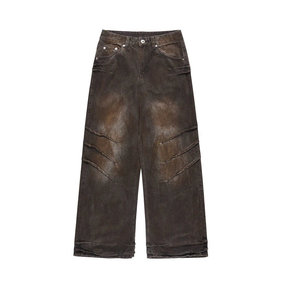 vintage baggy jeans men tie dyed distressed loose straight denim pants luxury designer jeans male streetwear hip hop trousers unique jeans style 280