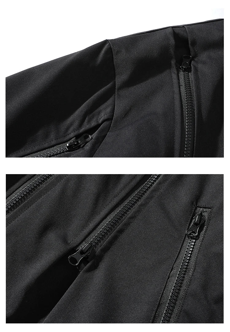 men workwear coat casual strip hoodids jacket unisex fashion hooded zipper tops outwear breathable waterproof windproof workwear unique default style 238