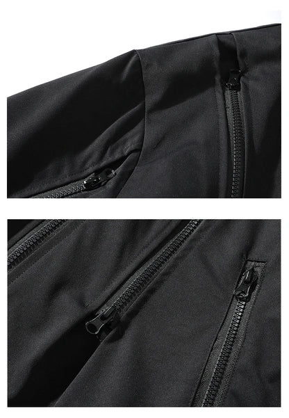 men workwear coat casual strip hoodids jacket unisex fashion hooded zipper tops outwear breathable waterproof windproof workwear unique default style 238