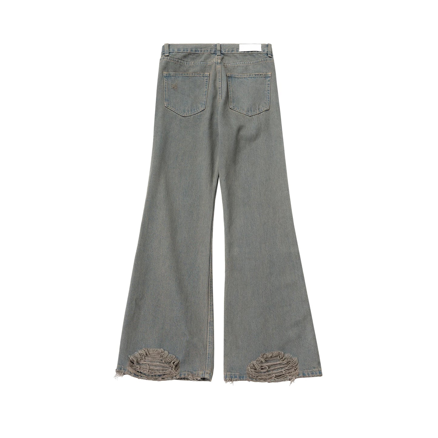 Grey Green Damaged Micro Flared Jeans Mens Straight Streetwear Y2k Ropa Hombre Baggy Denim Trousers Oversized Casual Cargo Pants Street King Limited