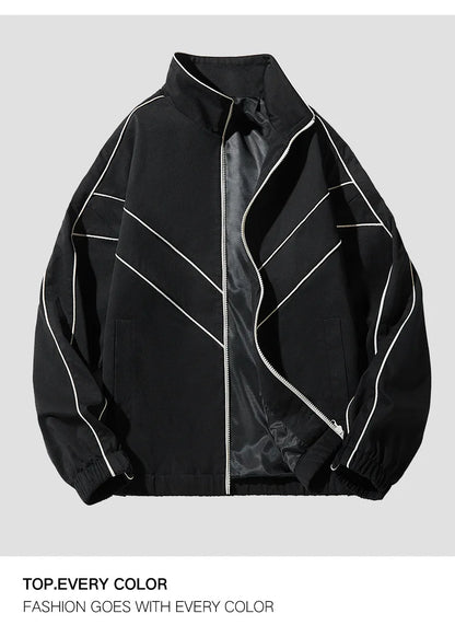 mens casual jackets oversized outdoor stand collar baseball coat spring casual varsity coat running fashion windbreaker unisex unique default style 3838
