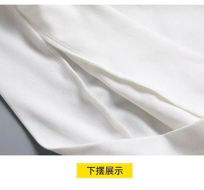 New polo shirt men's contrast color lapel spliced long sleeve t-shirt japanese large size loose sweatshirt bottoming shirt tops Street King Limited