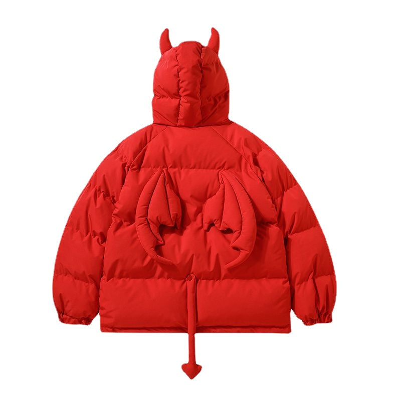 Winter loose devil thick cotton coat trend high street flight suit Japanese college style cotton jacket men or women winter tops Street King Limited
