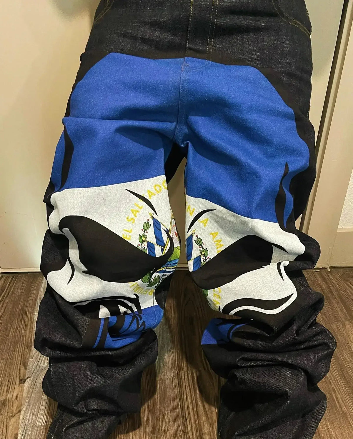 harajuku retro y2k pants gothic skateboard jeans skull denim print loose slouchy jeans men women pants streetwear hip hop jeans unique jeans style 4003