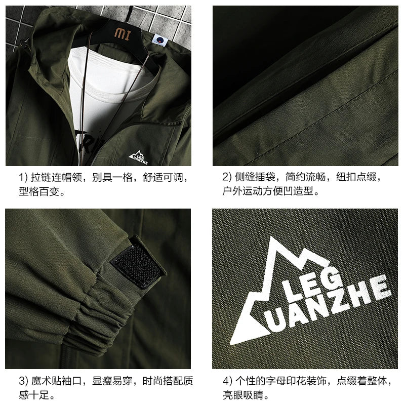 men clothing jacket for men new hooded coat for men jackets zip coats casual fishing couple top spring and autumn menswear bottoms
