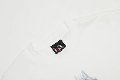 Saint T-shirts New Vintage Wash Letter Printing Chaopai High Street Men Woman Loose Casual Short Sleeve Top Tee Street King Limited
